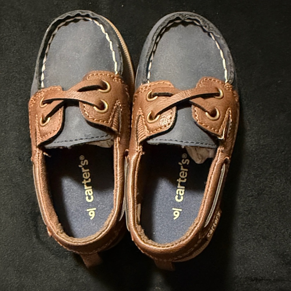 Carter's Blue and Brown Boat shoes